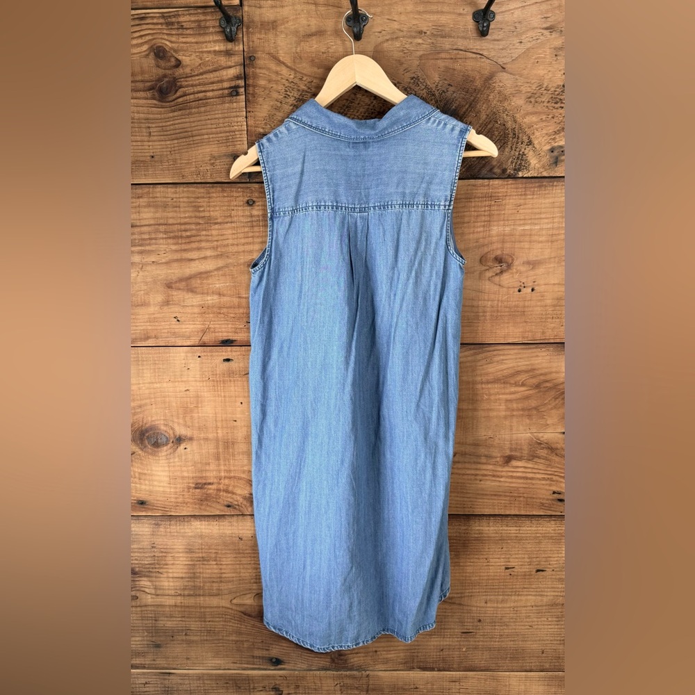 Classic JCrew Denim Sleeveless Shirt Dress - XS - Picture 2 of 8
